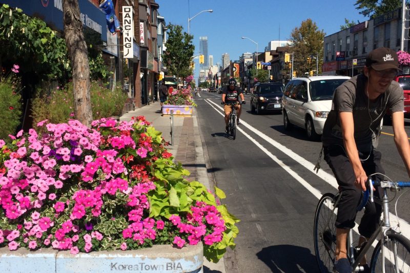 Bloor bike lane in Korea Town