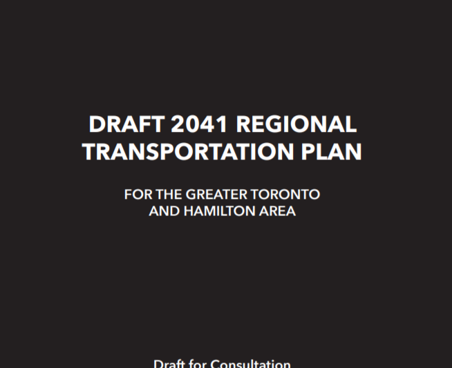 Cover of Metrolinx's Regional Transportation Plan